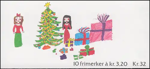 Norwegen Markenheftchen 16 Weihnachen Christmas Jul 1990, ** postfrisch