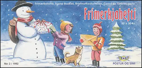 Islande Carnets de marques 774 Noël 300 Kr. 1992, ** frais de port