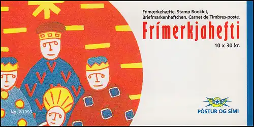 Islande Carnets de marques 795 Noël, 300 Kr. 1993, ** frais de port