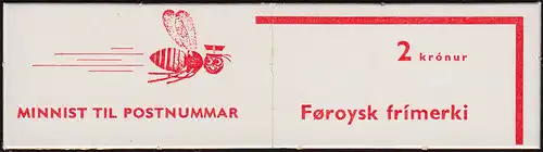 Färöer-Inseln Markenheftchen mit Freimarken 1975, ** postfrisch