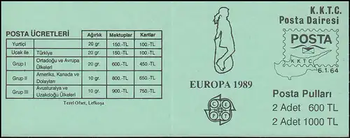 Türkisch-Zypern Markenheftchen 2 Europa / Cept Kinderspiele, **
