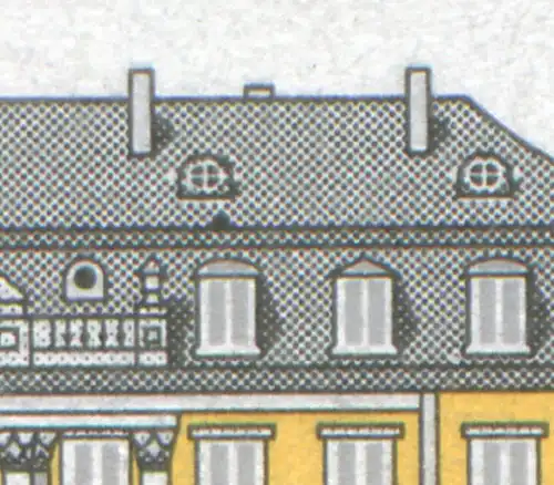 1913 Bruschl: triangle noir sous la deuxième fenêtre du toit de droite, champ 4 **
