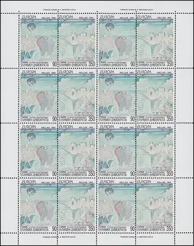 1993 Grèce 1829/1830A Art, impression, écriture, post-fraîchissement **