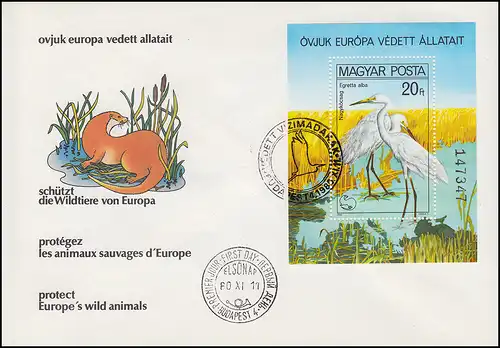 1980 Hongrie 3457 Block 146A Année naturelle Argent Héroné, dancé sur FDC