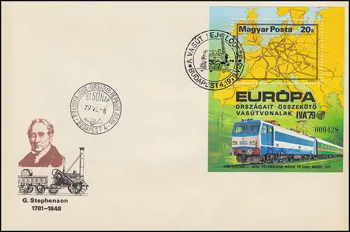 1979 Hongrie 3350 bloc 137A exposition IVA Hambourg, douée sur FDC