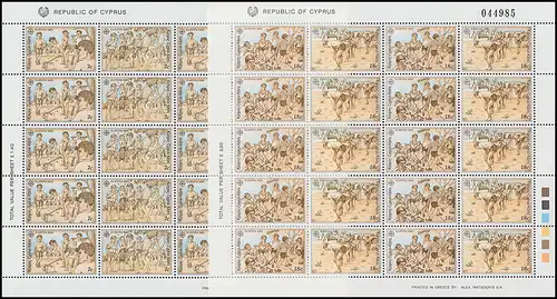 Europaunion 1989 Zypern 715-718, Zusammendrucke als Bogen-Satz ** / MNH