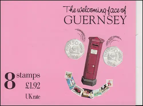 Guernsey Markenheftchen 39 Grußmarken - Gesichter Faces Visages 1995 **