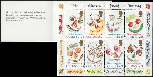 Guernsey Markenheftchen 39 Grußmarken - Gesichter Faces Visages 1995 **