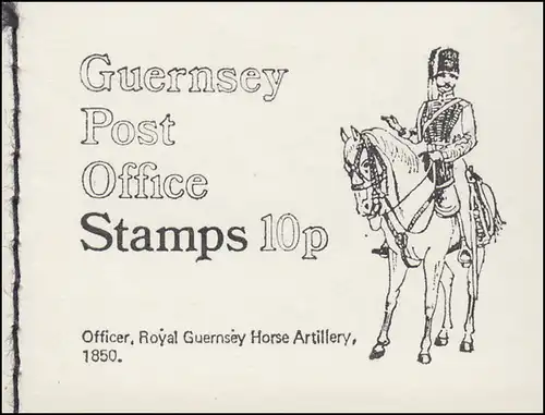 Guernesey Carnets de marque 0-4a uniformes 1971 Officier Horse Artillery **