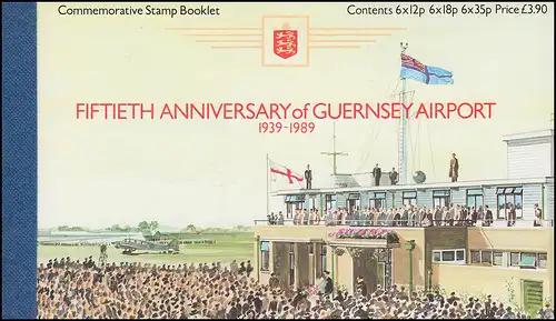 Guernesey Carnets de marque 0-7 Aéroport et avions 1989 **