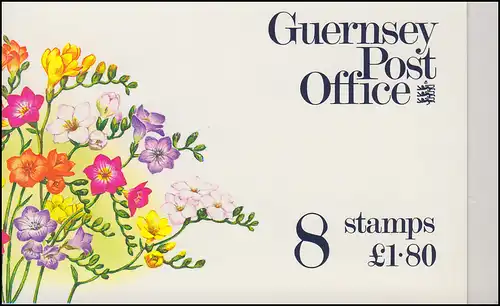Guernesey Carnets de marque 0-8 Fleurs - Freesia 1992 **
