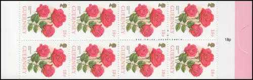 Guernesey Carnets de marques 0-16 Fleurs - Roses 1,44 Livres 1997 **