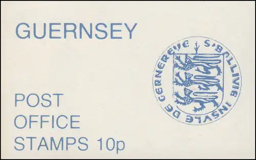 Guernsey Markenheftchen-Verkaufspackung VP 1b Wappen 1978 Rand rechts mit BZN **