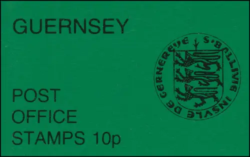 Guernsey Markenheftchen-Verkaufspackung VP 2b Wappen 1979 Rand rechts mit BZN **
