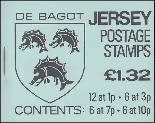 Jersey Markenheftchen 0-24, Wappen 1,32 Pfund 1983, **