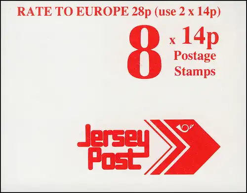 Jersey Carnets 0-35, Emblème post 1,12 Livres 1992, **