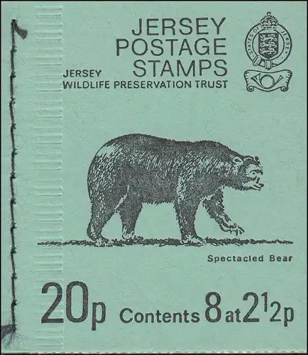 Jersey Markenheftchen 0-7, Wildlife: Brillenbär, **