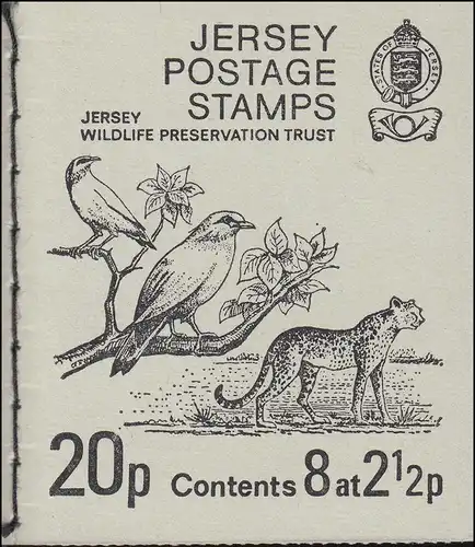 Jersey Markenheftchen 0-7, Wildlife: Vögel und Gepard, **