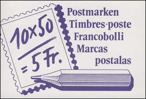 Schweiz Markenheftchen 0-84, Postbeförderung: Der Postbote 1988, **