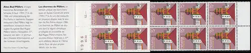 Schweiz Markenheftchen 0-105, Pro Patria Barockbad Pfäfers 1996, **