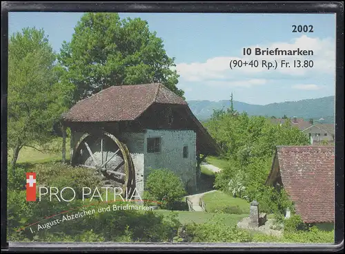 Schweiz Markenheftchen 0-125, Pro Patria Mühle Büren an der Aare 2002, **