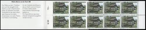 Schweiz Markenheftchen 0-125, Pro Patria Mühle Büren an der Aare 2002, **