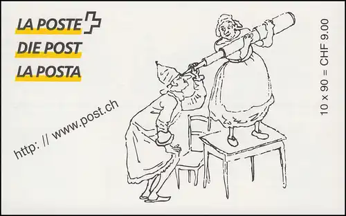 Schweiz Markenheftchen 0-113, Geburtstag von R. Töpffer 1999, **