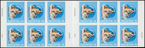 Suisse Carnets de marque 0-122, boules à neige autocollantes, 2001, **