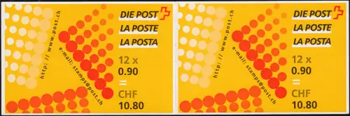 Suisse Carnets de marques 0-123, marque libre A-Post, autocollant, 2001, **