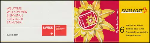 Schweiz Markenheftchen 0-130, Feriengrüße: cards worldwide 2002, **