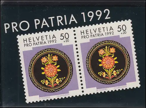 Schweiz Markenheftchen 0-92, Pro Patria Volkskunst 1992, ESSt