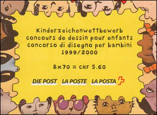Schweiz Markenheftchen 0-118, Malwettbewerb für Kinder 2000, ESSt