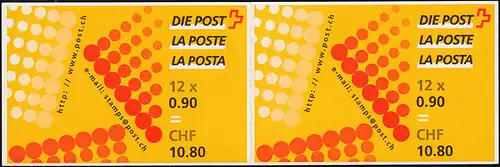 Schweiz Markenheftchen 0-123, Freimarke A-Post, selbstklebend, 2001, ESSt