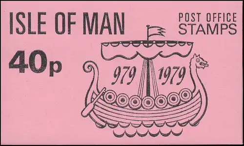 Île de Man Carnet de Marque 3, Tynwald Parlement 40 Pence 1979, ** frais de poste