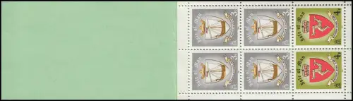 Île de Man Carnet de Marques 8 Faucon, timbres francs Armoiries 80 Pence ** frais de port