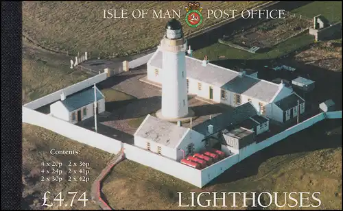 Isle of Man Carnet de marques 35, phares LIGHTHOUSES 1986, ** frais de port