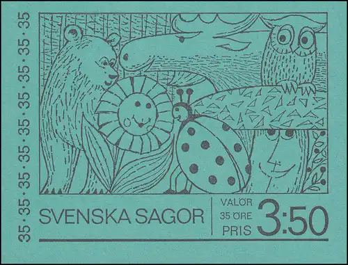 Carnet de marque 23 contes d'art suédois, avec miroir verk. FN 2, ** post-fraîchissement