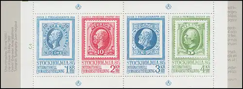 Carnet de marque 94 STOCKHOLMIA'86 Édition 1983, avec miroir FN 2, **