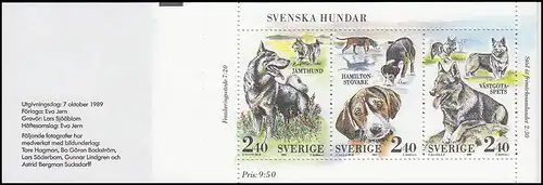 Markenheftchen 144 Schwedische Hunderassen Dogs Hundar, **