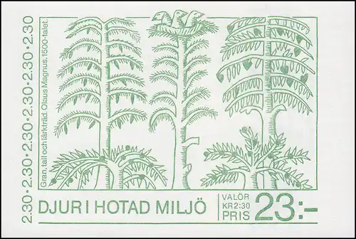 Markenheftchen 137 Natur - Vielfraß und Habichtskauz, mit BZN und FN 1 ** 