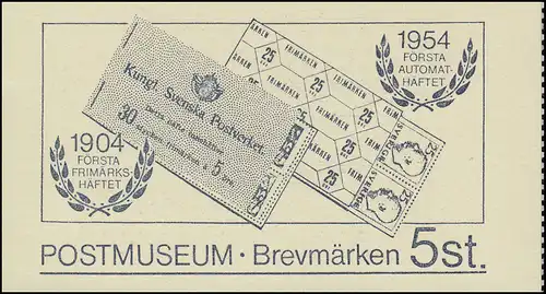 Carnets de marques spéciaux 75 ans Musée Post avec 5 vignettes 1984