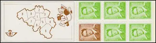 Livret de la Belgique 21 Roi Baudouin 20 Franc 1970, avec poutres de comptage **