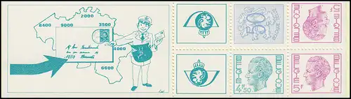 Belgien-Markenheftchen 26 Löwe und König Baudouin 15 Franc, mit Zählbalken **