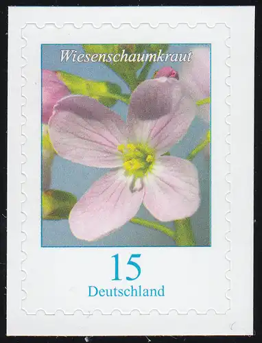 3431 Blume Wiesenschaumkraut 15 Cent, selbstklebend auf neutraler Folie, **