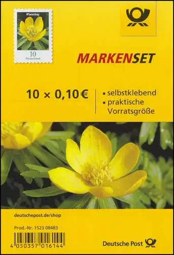 FB 81I Blume Winterling 10 Cent, Folienblatt mit 10x 3430I, postfrisch **