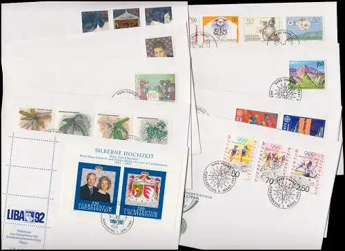 1033-1053 Liechtenstein-Ange 1992 complet sur FDC avec ESSt Vaduz
