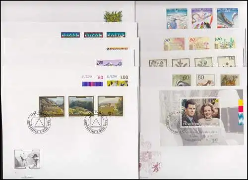 1054-1078 Liechtenstein-Jahrgang 1993 komplett auf FDC mit ESSt Vaduz