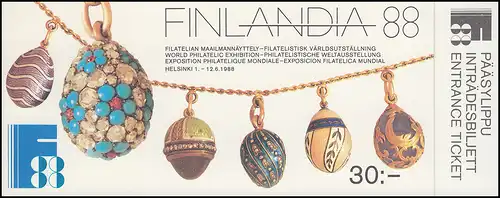 Finlande Carnets de marques 21 FINLANDIA'88 , ** frais de port