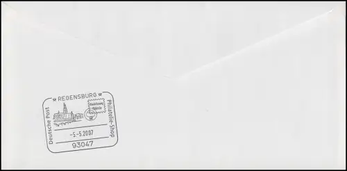 Bahnpostbele Voyage spécial Train postal à destination de Ratisbonne SSt FRANKFURT/M. 5.5.07