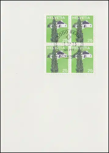 Schweiz 1006 Landschaften: Saignelegier 1973, PTT-Grußkarte zum Jahreswechsel